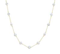 Valero Pearls Perlen-Kette aus Sterling Silber in gelbgold mit Süßwasser-Zuchtperle 40,0 cm Basiskette + 7,0 Verlängerung Damen