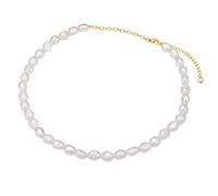 Valero Pearls Perlen-Kette aus Sterling Silber in gelbgold mit Süßwasser-Zuchtperle 40,0 cm Basiskette + 5,0 Verlängerung Damen