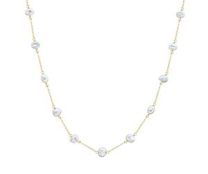 Valero Pearls Perlen-Kette aus Sterling Silber in gelbgold mit Süßwasser-Zuchtperle 40,0 cm Basiskette + 7,0 Verlängerung Damen