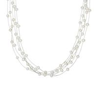 Valero Pearls Perlen-Kette aus Sterling Silber in silber mit Süßwasser-Zuchtperle 45,0 cm Basiskette + 5,0 Verlängerung Damen