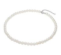 Valero Pearls Perlen-Kette aus Sterling Silber in silber mit Süßwasser-Zuchtperle 50 cm + 5 Damen
