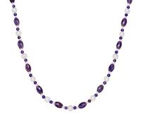 Valero Pearls Perlen-Kette Sterling Silber Amethyst Süßwasser-Zuchtperle in 45,0 cm Basiskette + 5,0 Verlängerung Damen