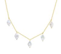 Valero Pearls Perlen-Kette Sterling Silber Süßwasser-Zuchtperle in Gelbgold 40,0 cm Basiskette + 7,0 Verlängerung Damen