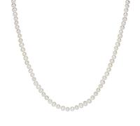 Valero Pearls Damen-Kette Hochwertige Süßwasser-Zuchtperlen in ca. 6 mm Oval weiß 120 cm - Perlenkette Halskette mit echten Perlen 340201