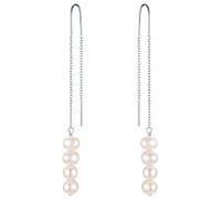 Valero Pearls Damen Ohrringe aus 925/- Sterling Silber rhodiniert mit potato Süßwasser-Zuchtperle ca. 6,0-6,5 mm Ohrhänger