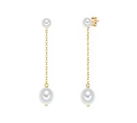 Valero Pearls - Perlen-Ohrstecker Sterling Silber Süßwasser-Zuchtperle in Gelbgold Ohrringe Damen