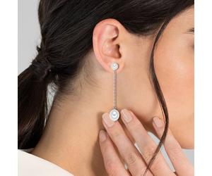 Valero Pearls Perlen-Ohrstecker Sterling Silber Süßwasser-Zuchtperle in 51,1 mm Damen