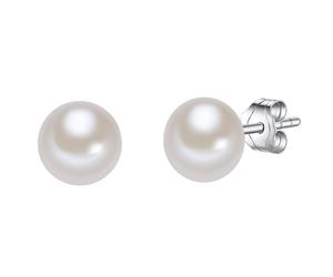 Valero Pearls Perlen-Ohrstecker Sterling Silber Süßwasser-Zuchtperle in 7,5 mm Damen