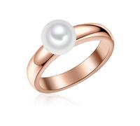 Ring Sterling Silber rosévergoldet Süßwasser-Zuchtperlen weiß 50