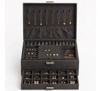 VALEVO™ - Luxuriöse Schmuckschatulle - 80+Fächer & Haken - Mit Schloss - Schmuckschatulle - Schmuckablage - Schmuckhalter - Schmuckschatulle - Schmuckschatulle für Erwachsene - Schmuck Organizer