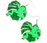 VALICLUD 1 Frosch Ohrringe Grün Hängend Damen Ohrschmuck Blattmotiv Hautfreundlich Modische Ohrhänger für Party Shopping