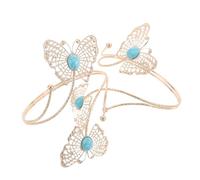 VALICLUD 1 Paar Verstellbare Metall Armreifen mit Schmetterlings und Blumenmotiv Offenes Design Boho Stil Eleganter Schmuck für Damen bei Besonderen Anlässen