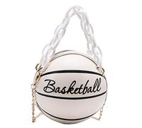 VALICLUD 1stk Basketballtasche Frauen Reißverschlusstasche Handy-crossbody-geldbörse Runde Taschen Für Frauen Umhängetasche Mit Kette Für Neuartige Geldbörse Weiß Bote Reisetasche Fräulein