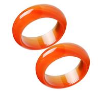 VALICLUD 2 Stück Paarring mit Karneol in Orange, Eleganter Bandring | Handpoliert, Glatte Innenseite, Leichtes Tragegefühl, für Jubiläen, als Geschenk für Ihn und Paare