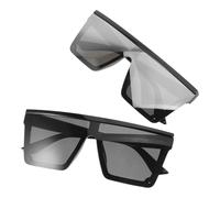 VALICLUD 2 Stück Pack Retro Oversize Sonnenbrillen Schwarz Uv400 Schutz Strandparty Festival Leichtes Material