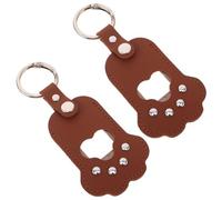 VALICLUD 2 Stück Pack Schlüsselanhänger aus PU Leder mit Tierhaaren Erinnerungsanhänger für Hunde und Katzen Langlebiger Haustier Schlüsselhalter mit Pfotenmotiv Tragbar für Alltag und