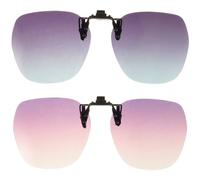 VALICLUD 2 Stück Polarisiertes Flip-up Sonnenbrillen zum Aufklipsen Randlos Uv-schutz Passend für Runde Brillen Blendungsreduzierung für Autofahren Outdoor und Reisen