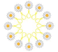 VALICLUD 24 Stück Teiliges Süße Kleine Gänseblümchen Schlüsselanhänger aus Langlebigem Bunte Anhänger für Rucksack Tasche und Auto deko Kompakt und Vielseitig als Geschenk Zufällige Farbe