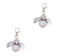 VALICLUD 2stücke Edelstahl Cartoon Eule Taschenuhr Mit Schlüsselanhänger Langlebig Und Leicht Geschenkidee Für Freunde Und Familie Kreative Uhr Für Jeden Anlass