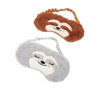 VALICLUD 2stücke Plüsch-schlafmaske mit Tiermotiven Verdunkelungs-augenmaske Lichtundurchlässige Augenmaske für Erwachsene und Junge Mädchen Verstellbares Gummiband Weiche Schlafmaske