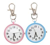 VALICLUD 2stücke Schlüsselanhänger Uhr Für Und Ärzte Mini Quarz Uhr Und Blau Praktische Hängende Taschenuhr Für Im Medizinischen Bereich