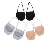 VALICLUD 3 Paare Damen Unsichtbare Füßlinge Kurzsocken aus Atmungsaktivem Eisfaser material Rutschfest Flache No show Socke für Ballerinas Pumps Slingbacks in Schwarz Hautfarbe