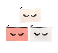 VALICLUD 3 Stück Kosmetiktaschen Klein Canvas Mehrzweck Aufbewahrungstasche Damen Reise Make up Tasche Weiß Beige Rosa