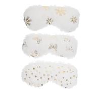 VALICLUD 3 Stück Leichte Plüsch Schlafmaske Mit Elastischem Band Weich Anschmiegsame Augenabdeckung in Weiß Für Reisen Hotel Zuhause Hautfreundlich Und Lichtblockierend