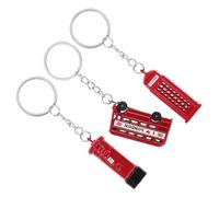 VALICLUD 3 Stück London Schlüsselanhänger aus Metall Bus Rote Telefonzelle Briefkasten London Souvenir Schlüsselringe für Reisende und Sammler