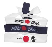 VALICLUD 3 Stück-pack Japanische Stirnbänder aus Polyester Wiederverwendbar und Waschbar Geeignet für Kochen und Running Einfaches Japanisches Design als Haarschmuck