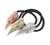 VALICLUD 3 Stück Skull Hair Ties mit Starker Elastizität Wikinger-vikingischer Raben-schädel Design Stabile Ponytail Halter für Outdoor Sport und Festliche Anlässe Modisches