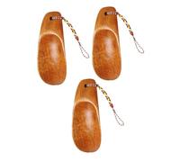 VALICLUD 3 Stück Teiliges Holz schuhlöffel mit Aufhängeöse Kleiner Schuhanzieher für Ergonomisch Glatte Kanten Rückenschonend für Senioren und Schwangere Tragbar für Reisen