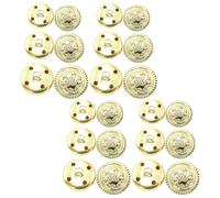 VALICLUD 30 Stück Jeansknöpfe Zierknöpfe aus Kupfer Goldfarben 15/20/25mm Je im Retro Stil für Kleidung und Blusen für Damen