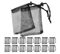 VALICLUD 30 Stück Mesh Drawstring Bags Leichte Faltbare Netzbeutel mit Kordelzug und Stopper Vielseitig Einsetzbar für Sport Strand Spielzeugaufbewahrung und Camping