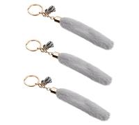 VALICLUD 3st Quaste Schlüsselanhänger Hosenkette Großer Karabinerhaken Taschenzubehör Quasten Für Schlüssel Schlüsselkarabiner Schlüsselbund Mode Hängender Anhänger Plüsch Grey