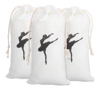 VALICLUD 3stücke Schuhbeutel für Ballettschuhe aus Atmungsaktivem Canvas-Material mit Kordelzug Waschbar und Geruchsneutral als Aufbewahrungsbeutel für Tanzzubehör und Reiseaccessoires