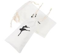 VALICLUD 4 Stück Ballettschuhtaschen aus Canvas Kratzfeste Schuhbeutel mit Kordelzug Leichte Aufbewahrungstaschen für Damenballettschuhe Schwarz für Ballettschuhe und Tanzzubehör