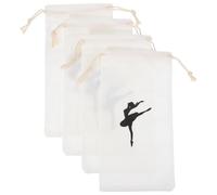 VALICLUD 4 Stück Balletttaschen aus Canvas mit Kordelzug Leichte Ballettschuhtaschen für Damen Waschbare Schuhbeutel für Spitzenschuhe und Tanzschuhe