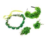 VALICLUD 4 Stück St Patrick's Day Haarreif aus Stoff mit Grünem Blumenkranz Haarkamm und Haarspange Leichte Haaraccessoires für Damen zur St Patrick's Day Party