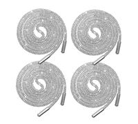 VALICLUD 4 Stück Strass Schnürsenkel Glitzer Schuhbänder mit Kristallglitter Verstellbar Strapazierfähig für Sneaker Kapuzenpullover Sweatpants und DIY Bekleidungsdekoration
