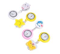 VALICLUD 4stücke Dehnbare Krankenpfleger Taschenuhr Cartoon Design Praktische Fob-Uhr Für Pflegekräfte Einfach Ablesbar Für Täglichen
