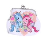 VALICLUD 4stücke Einhorn-Motiv Geldbörse für Damen Kurze Geldbörse mit Münzbeutel Mehrere Kartenfächer für Bargeld und Kreditkarten Langlebig und Praktisch für Täglichen Gebrauch