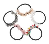 VALICLUD 5 Stück Pack Elastische Kristall Haargummis für Damen Glitzernde Strass Haarbänder Sanfter Halt ohne Haarbruch Vielseitig für Pferdeschwanz und Boho Styles