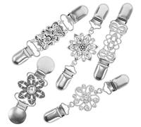 VALICLUD 5 Stück Pack Vintage Kragenclips Schalbroschen für Damen Legierung Vielseitige Pullover und Jacken Clips Retro Kleiderverschluss für Strickjacken und Schals