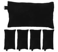 VALICLUD 5 Stück Teiliges Zipper Canvas Kosmetiktasche Damen Leichte Langlebige Make Up Tasche mit Reißverschluss Kompakter Organizer für Reisen Alltag Camping und Business Trips Schwarz