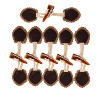 VALICLUD 6 Stück 6 Stück Aufnähbare Knebelknöpfe aus PU Leder mit Hornverschluss Vintage Mantelknöpfe für Damen Vielseitige Nähknopf Accessoires für Cardigans Blazer und Pullover