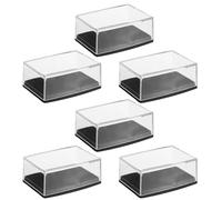 VALICLUD 6 Stück Manschettenknopf Herren mit Durchsichtigem Schmuckkästchen Kleine Schmuckvitrine mit Schwarzer Innenauskleidung Aufbewahrungsbox für Manschettenknöpfe und Broschen