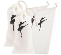 VALICLUD Ballett Kordelzugtasche aus Canvas 13X27cm - 4 Stück Tanzschuhbeutel für Spitzenschuhe Leicht Sicher und Vielseitig Aufbewahrungstaschen für Kleine Ballettschülerinnen