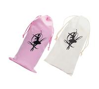 VALICLUD Ballettschuhbeutel aus Canvas und Satin Schuhtasche mit Kordelzug für Reisen und Training Aufbewahrungsbeutel für Ballettschuhe Schuhbeutel-Organizer mit Separates Fach