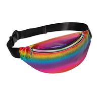 VALICLUD Bauchtasche Für Damen Hüfttasche Aus Pu Sportliche Gürteltasche Mit Farbverlauf Glänzende Brusttasche Umhängetasche Mit Reißverschluss Für Outdoor Und Reisen Bunter Sternenhimmel